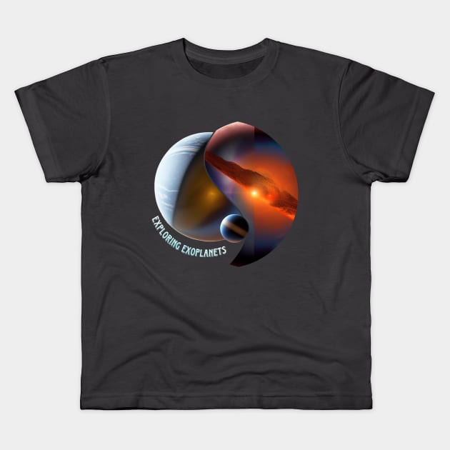 Astrology: Exploring Exoplanets Kids T-Shirt by Quixotic Oasis